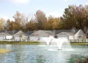Thumbnail 2 of 9 - North Ridgeville OH Apartment Rentals Redwood North Ridgeville Bagley Road Exterior Fountain