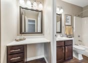 Thumbnail 9 of 32 - Spa Inspired Bathroom at Whisper Hollow Apartments, Maryland Heights, MO, 63043