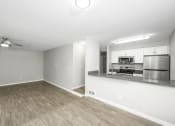 Thumbnail 5 of 17 - an empty living room with a kitchen in the background