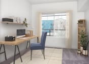 Thumbnail 3 of 42 - a home office with a desk and a window