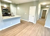 Thumbnail 25 of 38 - A kitchen with a countertop and cabinets.