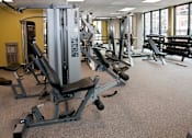 Thumbnail 52 of 73 - Fully equipped fitness center with leg press and bench press