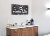 Thumbnail 13 of 21 - A coffee bar area with a sign on the wall.