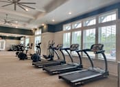 Thumbnail 5 of 28 - fitness center with treadmills, ellipticals and stationary bikes