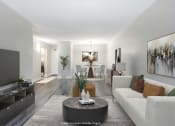 Thumbnail 14 of 16 - Living room with white walls and a white couch at Platts Crossing, London, ON, N6H 4P4