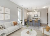 Thumbnail 19 of 28 - Living room and kitchen with a couch and a table  at 101 Base Line Road West, London, Ontario