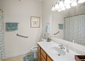 Thumbnail 54 of 67 - a bathroom with a sink and a toilet and a mirror