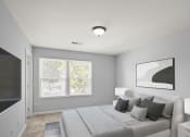 Thumbnail 34 of 48 - a bedroom with a large bed and a large window
