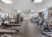 Thumbnail 8 of 42 - a fitness room filled with cardio equipment and exercise benches