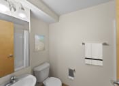 Thumbnail 15 of 43 - a small bathroom with a toilet and a sink