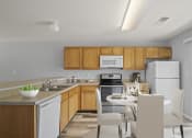 Thumbnail 32 of 48 - a kitchen and dining area in a 555 waverly unit