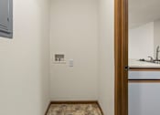 Thumbnail 59 of 64 - A bathroom with a sink and a mirror.