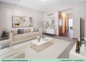 Thumbnail 3 of 30 - a living room with a couch and a coffee table