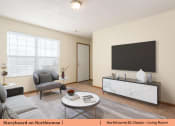 Thumbnail 13 of 29 - a living room with a couch and a tv