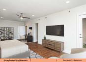 Thumbnail 53 of 58 - a bedroom with a bed and a tv