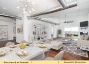 Thumbnail 36 of 58 - a rendering of a living room and dining room with a table and chairs