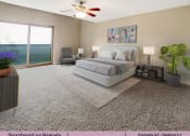 Thumbnail 20 of 58 - a bedroom with a bed and a ceiling fan