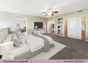 Thumbnail 24 of 58 - a bedroom with a bed and a ceiling fan