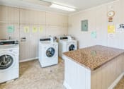 Thumbnail 14 of 16 - A laundry room with a washer and dryer in it.
