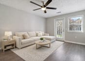 Thumbnail 5 of 32 - Living room with furnishings at Avalon Place Columbia SC