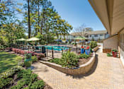 Thumbnail 3 of 37 - A backyard with a pool and a patio.