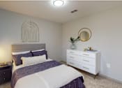 Thumbnail 20 of 24 - a bedroom with a bed and a dresser