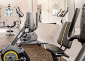 Thumbnail 16 of 24 - A gym with a row of exercise bikes.