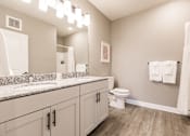 Thumbnail 91 of 94 - a bathroom with a toilet and a sink and a mirror