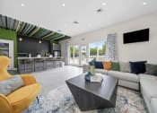 Thumbnail 8 of 14 - a living room with a couch and a coffee table at Hampton in Highland Apartments, Highland