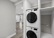 Thumbnail 6 of 64 - a washer and dryer in a laundry room in a house at Ocean Breeze Terrace Apartment, Huntington Beach, California