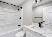 Thumbnail 27 of 64 - renovated bathroom at Ocean Breeze Terrace Apartment, Huntington Beach, CA