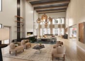 Thumbnail 16 of 16 - a rendering of a living room with furniture and a fireplace