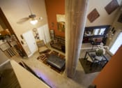 Thumbnail 2 of 18 - looking down into the living room from the loft