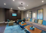Thumbnail 22 of 30 - Lounge area in the leasing center at Bridgeyard in Alexandria, VA