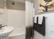 Thumbnail 5 of 30 - One bedroom model bathroom at Bridgeyard in Alexandria, VA
