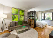 Thumbnail 6 of 30 - Studio model living area at Bridgeyard in Alexandria, VA
