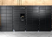 Thumbnail 23 of 24 - the lockers in the lobby of the building are black