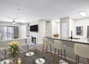 Thumbnail 3 of 32 - Modern kitchen with breakfast bar at The Crossings at Russett in Laurel, MD