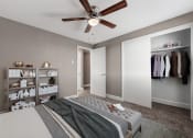Thumbnail 5 of 24 - Large one bedroom with a ceiling fan and closet
