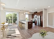 Thumbnail 2 of 27 - Living Room With Kitchen at The Quill 55+ Apartments, Minnesota