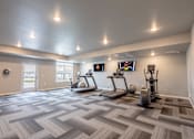 Thumbnail 20 of 51 - the retreat at thousand oaks fitness room with weights and cardio equipment at Technology Park Apartments, Minnesota, 55901