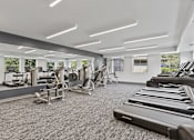 Thumbnail 63 of 83 - a gym with treadmills and other exercise equipment at Audenn Apartments, Minnesota