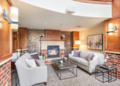 Thumbnail 22 of 49 - a living room with couches and a fireplace