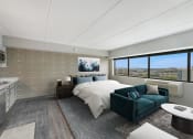 Thumbnail 23 of 53 - Bedroom With Expansive Windows at Aire MSP Apartments, Bloomington