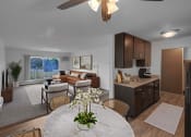 Thumbnail 1 of 56 - our apartments showcase a beautiful kitchen and living room