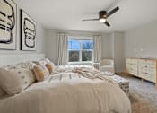 Thumbnail 26 of 48 - Bedroom With Ceiling Fan at Foxtail Hollow Townhomes, Minnesota, 55449