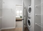 Thumbnail 80 of 92 - A laundry room with a washer and dryer in it.