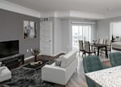Thumbnail 17 of 24 - Living Room With Dining Area at The Edison at Woodbury, Woodbury Minnesota