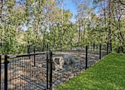 Thumbnail 48 of 54 - A black fence surrounds a tree stump in a grassy area.