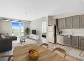Thumbnail 8 of 36 - Kitchen Come Living Area at Peregrine Apartments, Minneapolis, 55411